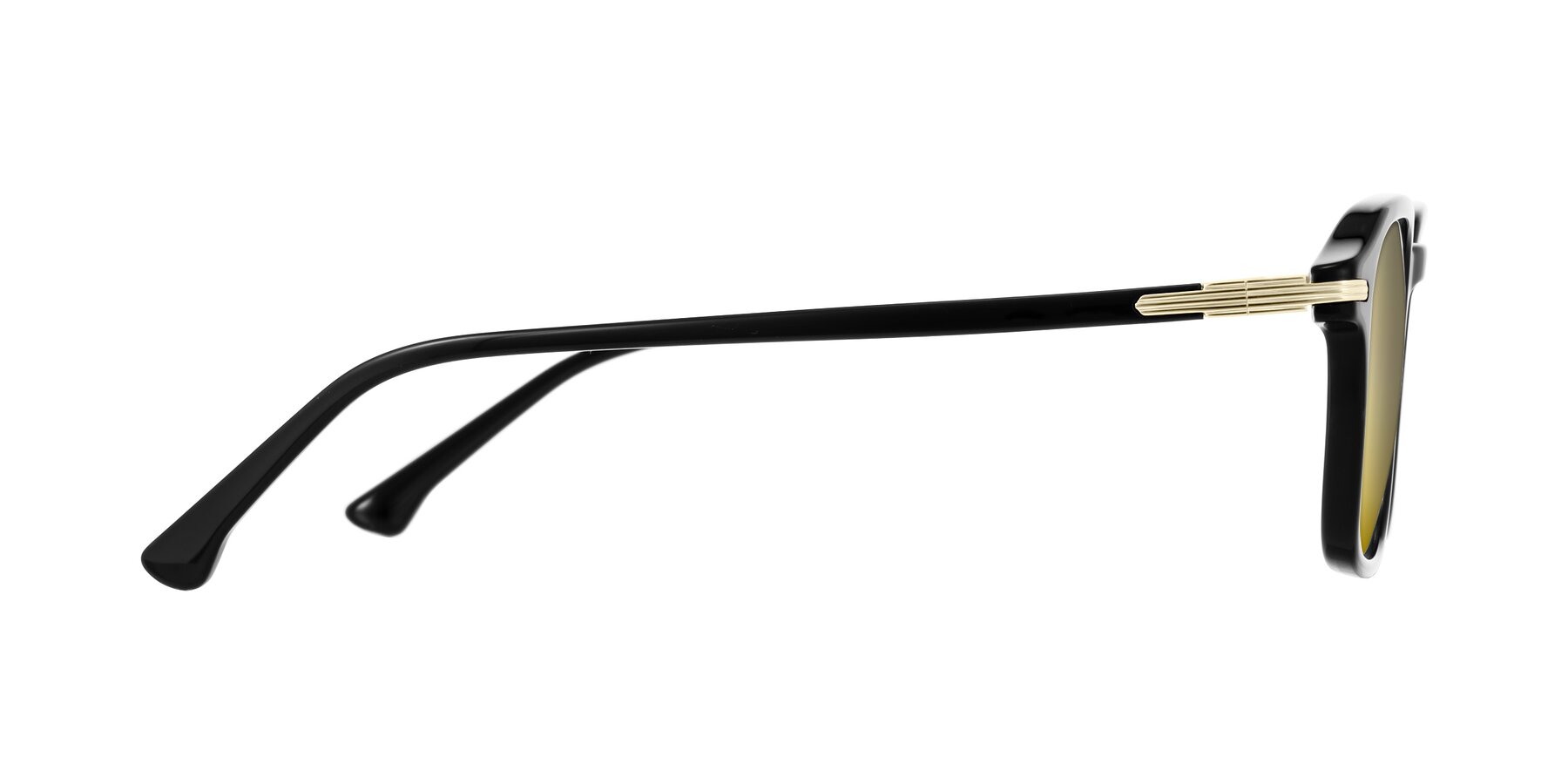 Side of Tlaho in Black with Gold Mirrored Lenses