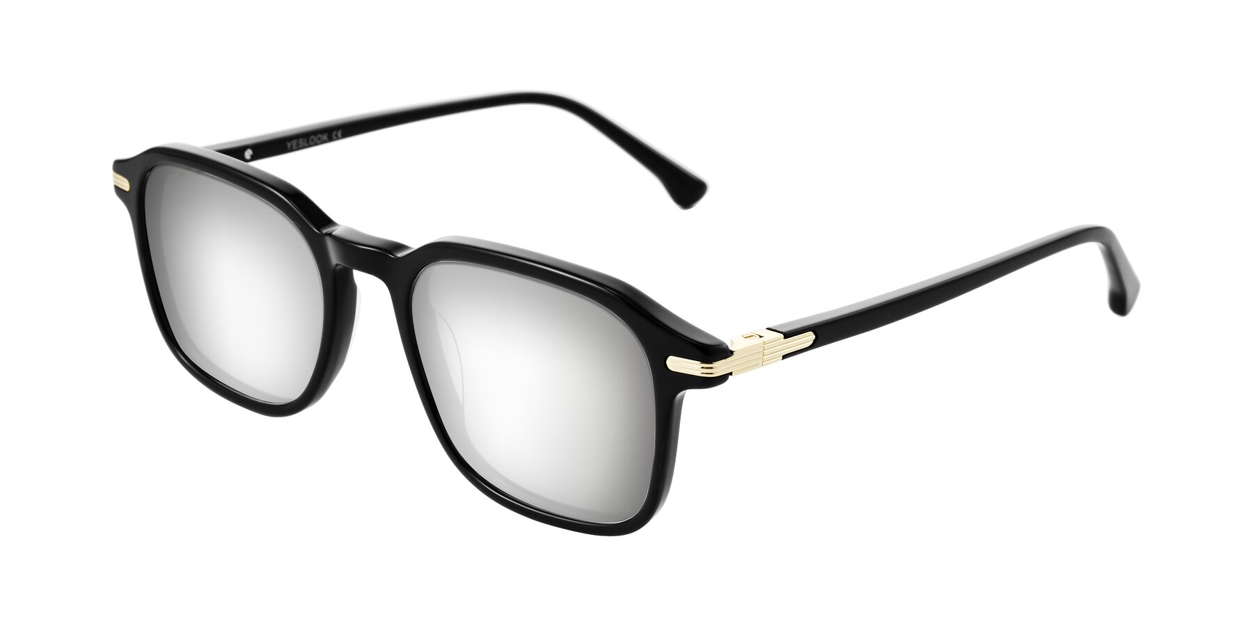 Angle of Tlaho in Black with Silver Mirrored Lenses