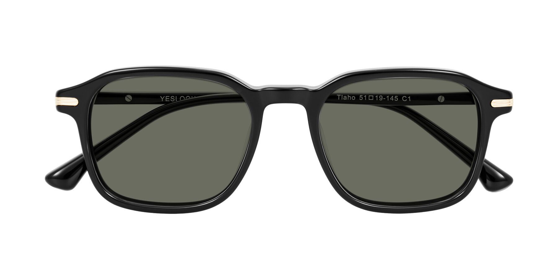 Folded Front of Tlaho in Black with Gray Polarized Lenses