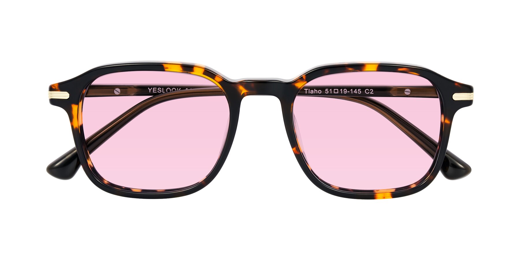 Folded Front of Tlaho in Tortoise with Light Pink Tinted Lenses