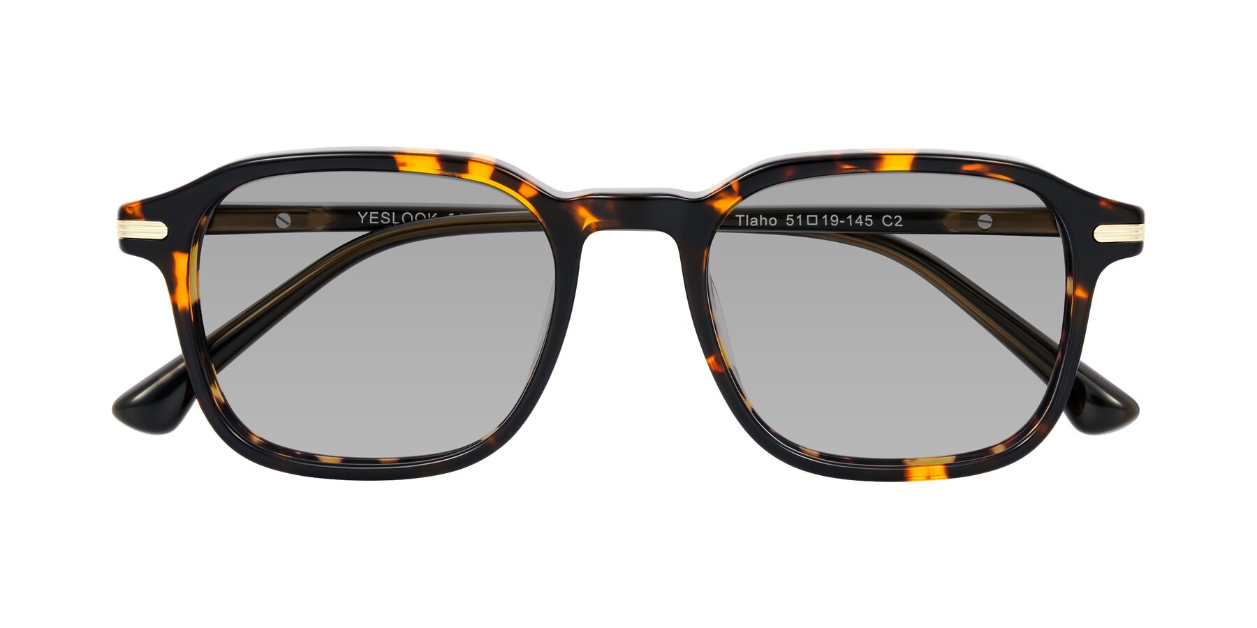 Folded Front of Tlaho in Tortoise with Light Gray Tinted Lenses