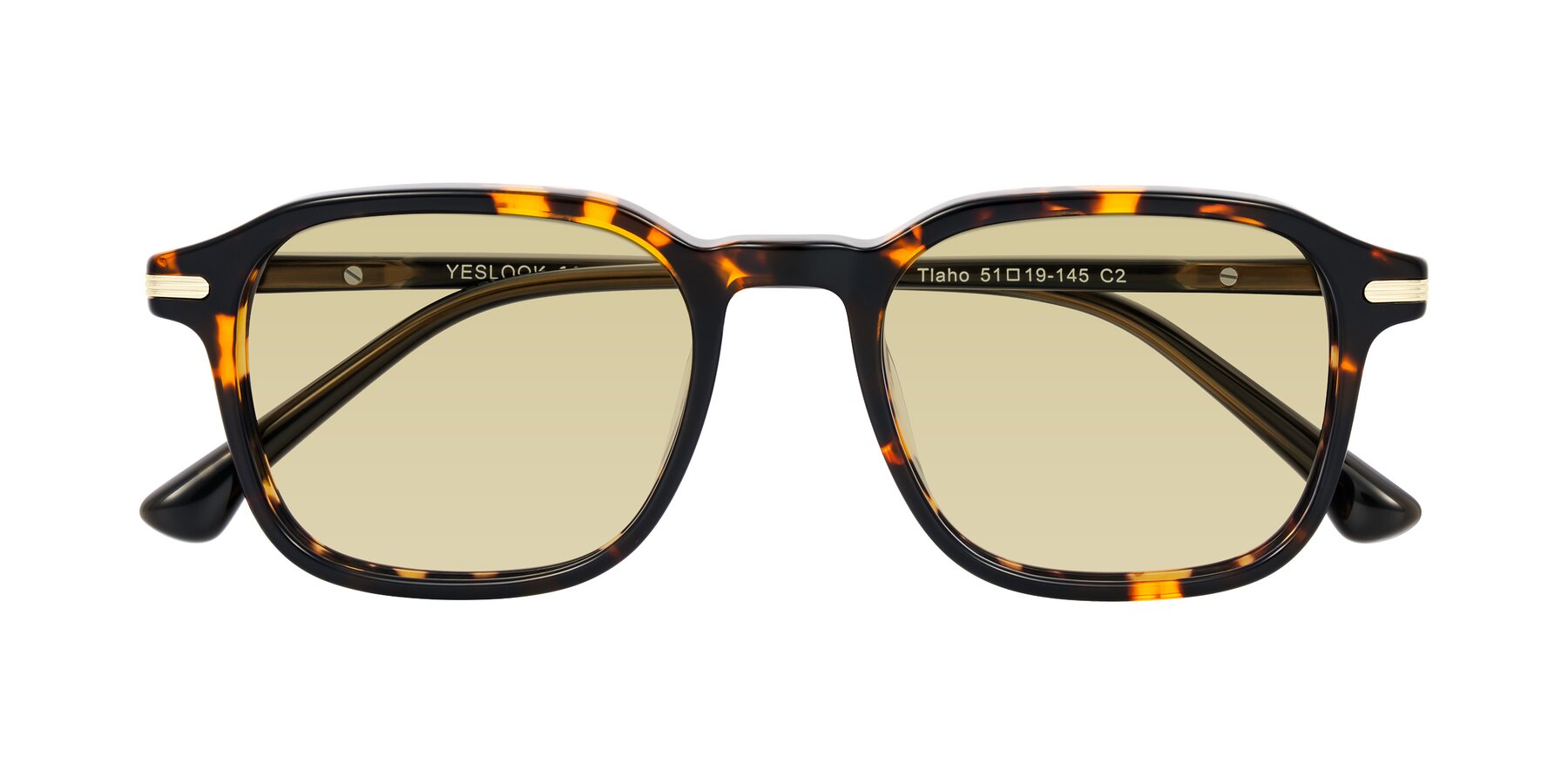 Folded Front of Tlaho in Tortoise with Light Champagne Tinted Lenses