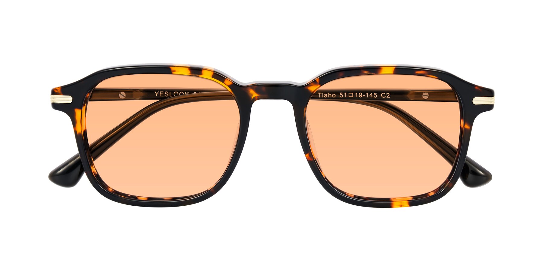 Folded Front of Tlaho in Tortoise with Light Orange Tinted Lenses