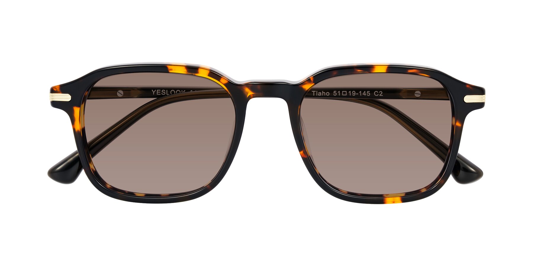 Folded Front of Tlaho in Tortoise with Medium Brown Tinted Lenses
