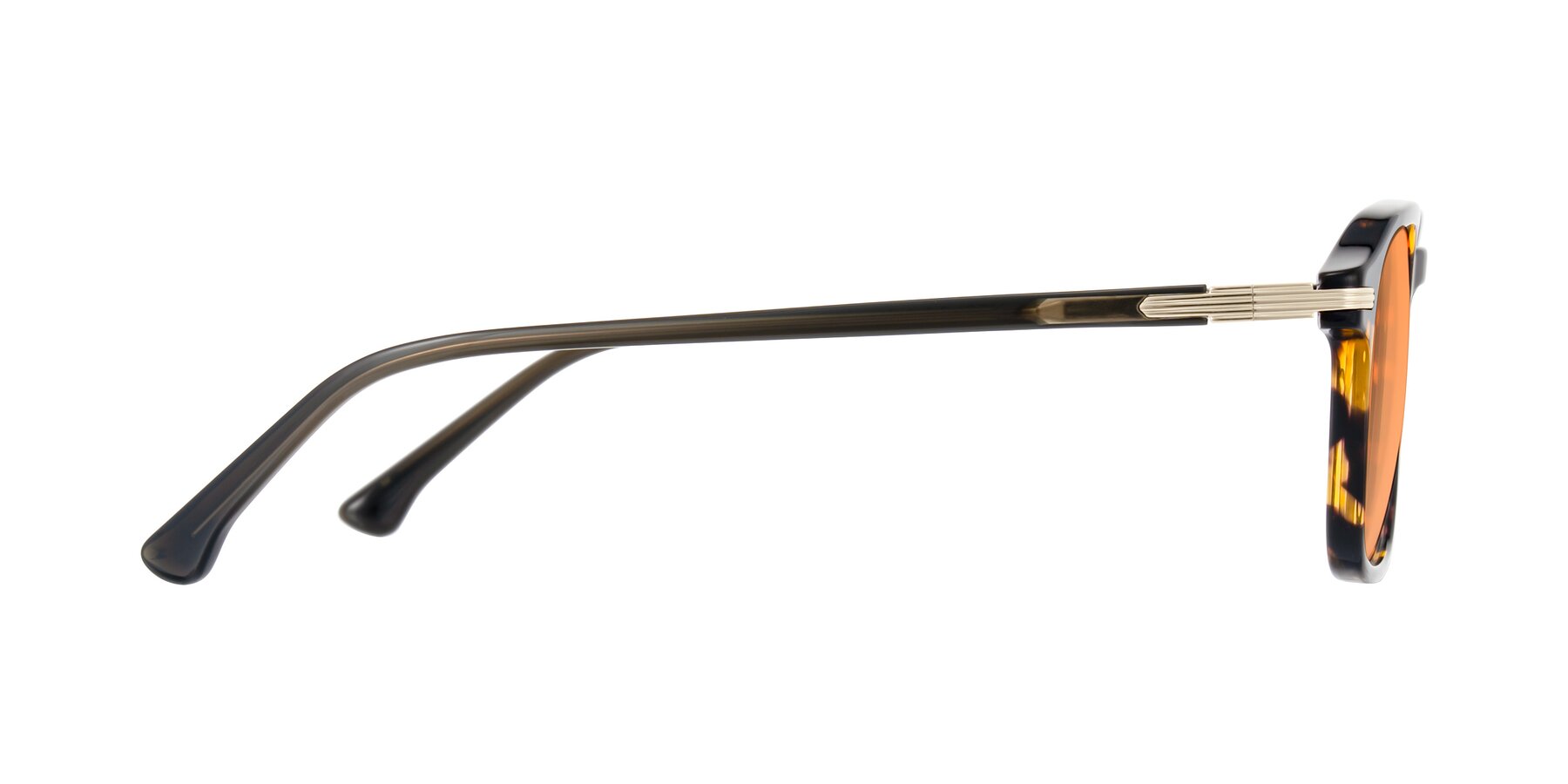 Side of Tlaho in Tortoise with Medium Orange Tinted Lenses
