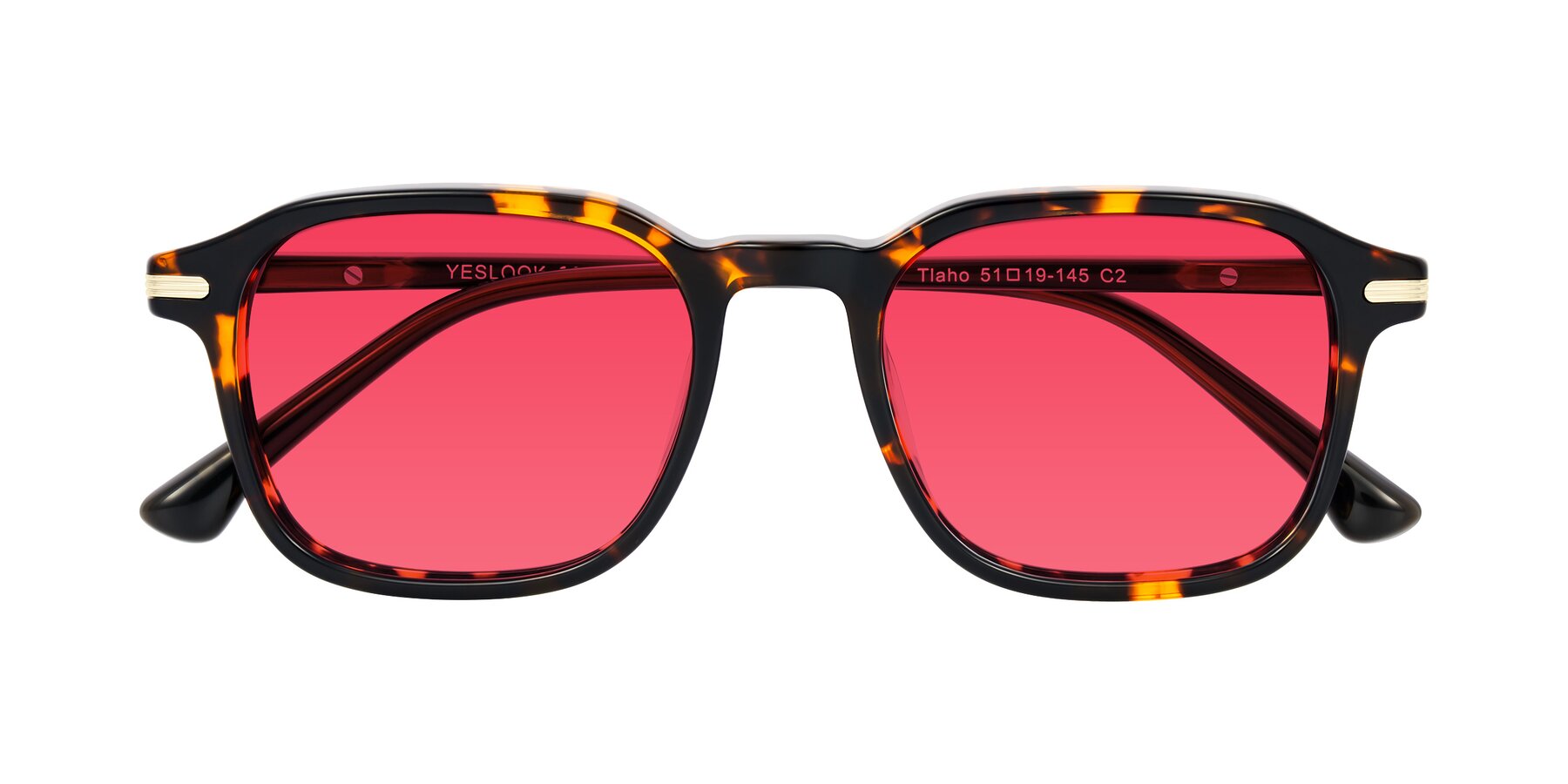 Folded Front of Tlaho in Tortoise with Red Tinted Lenses