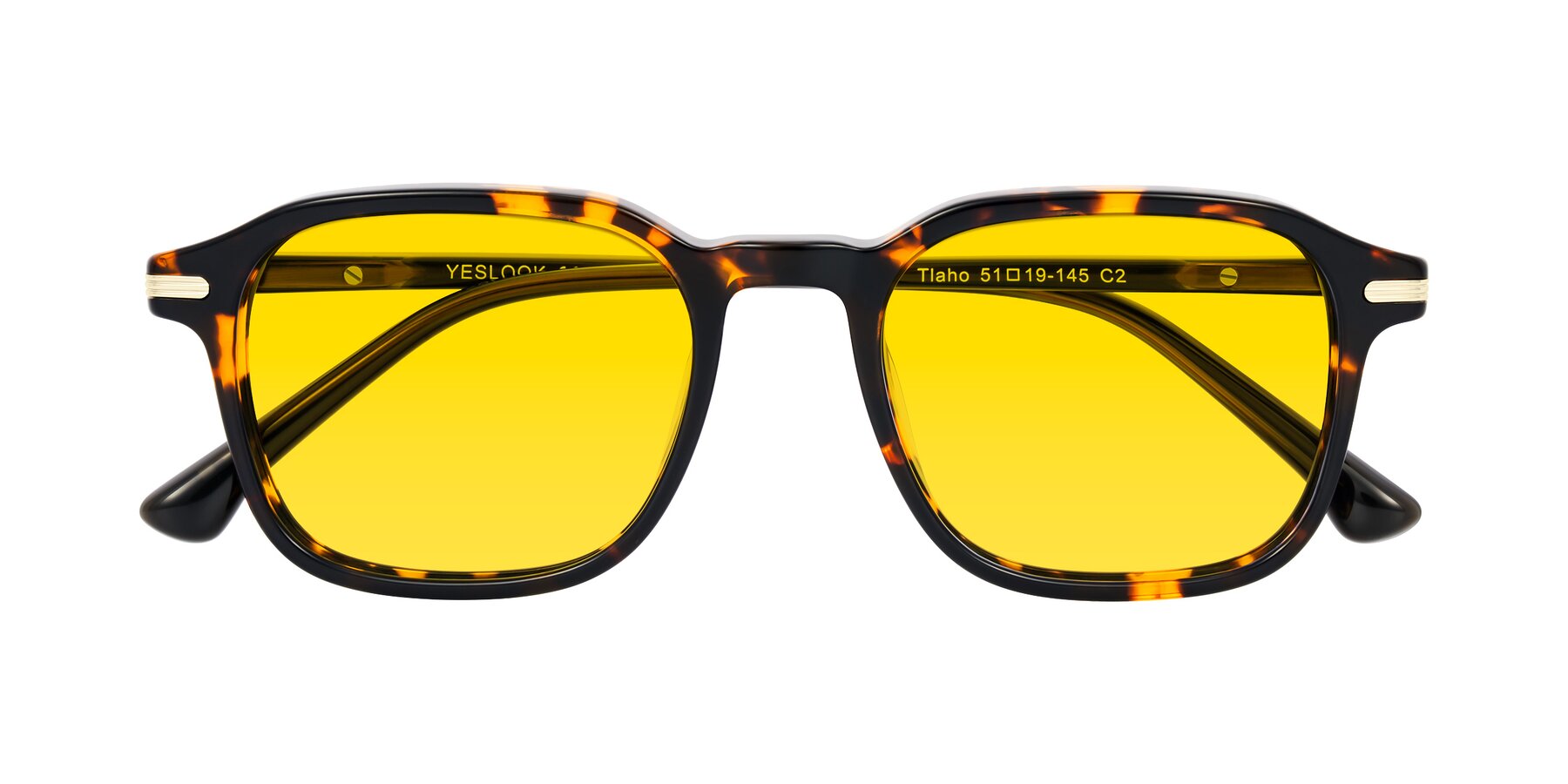 Folded Front of Tlaho in Tortoise with Yellow Tinted Lenses
