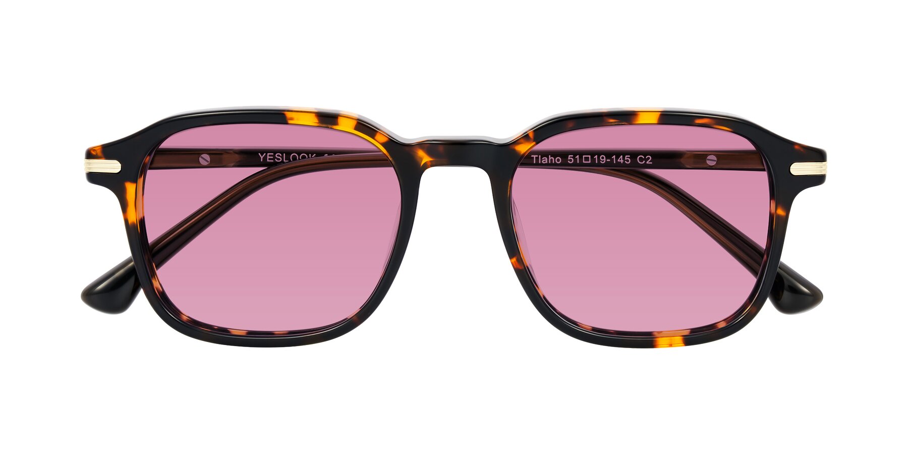 Folded Front of Tlaho in Tortoise with Medium Wine Tinted Lenses