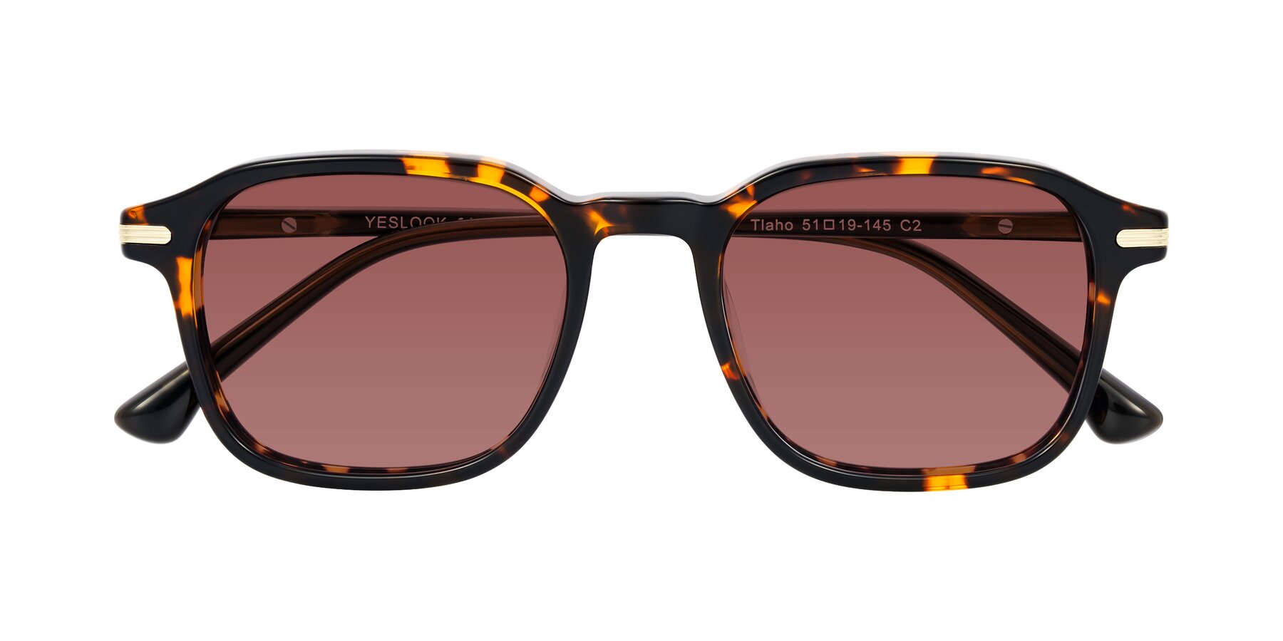 Folded Front of Tlaho in Tortoise with Garnet Tinted Lenses