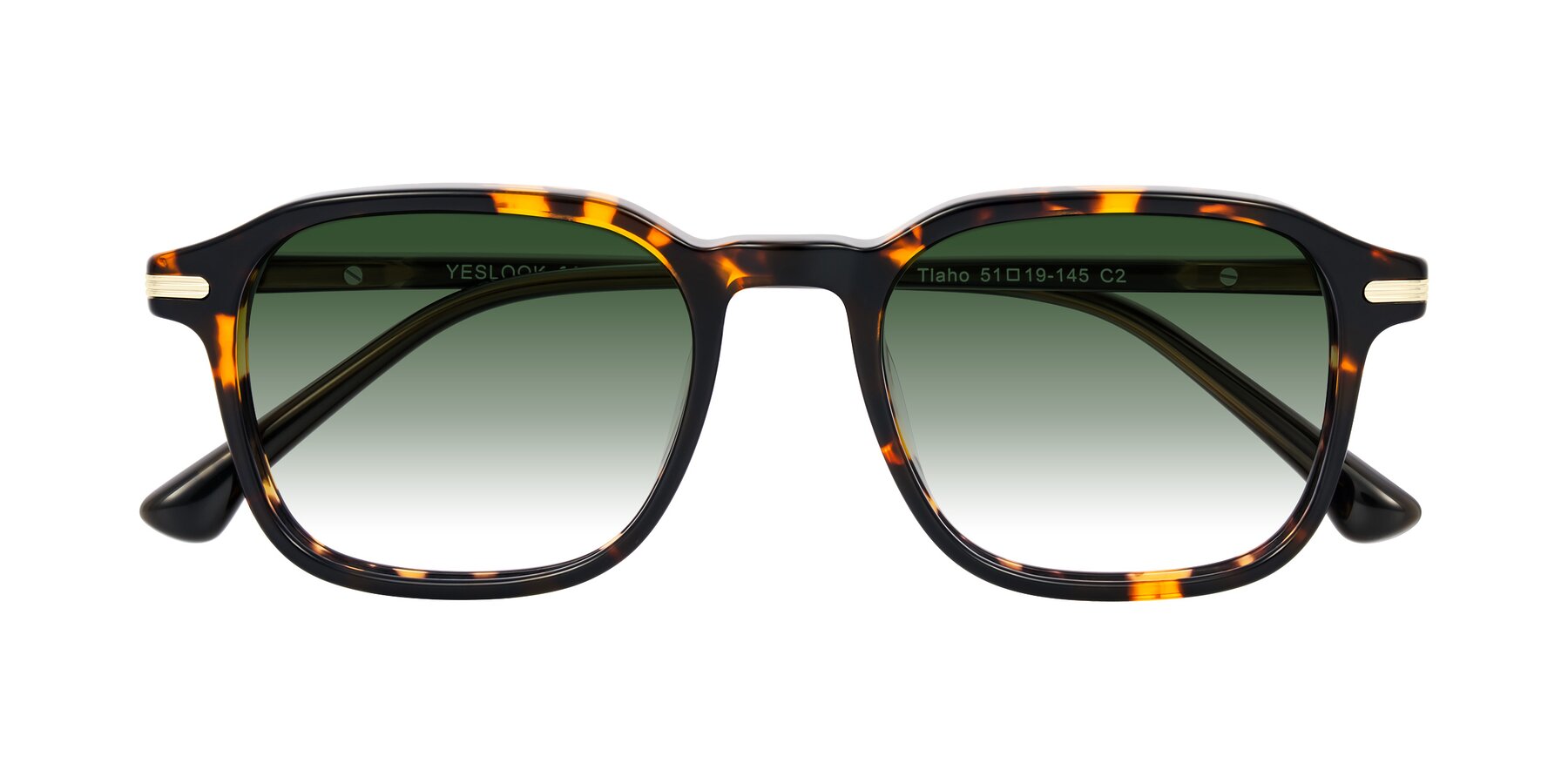 Folded Front of Tlaho in Tortoise with Green Gradient Lenses