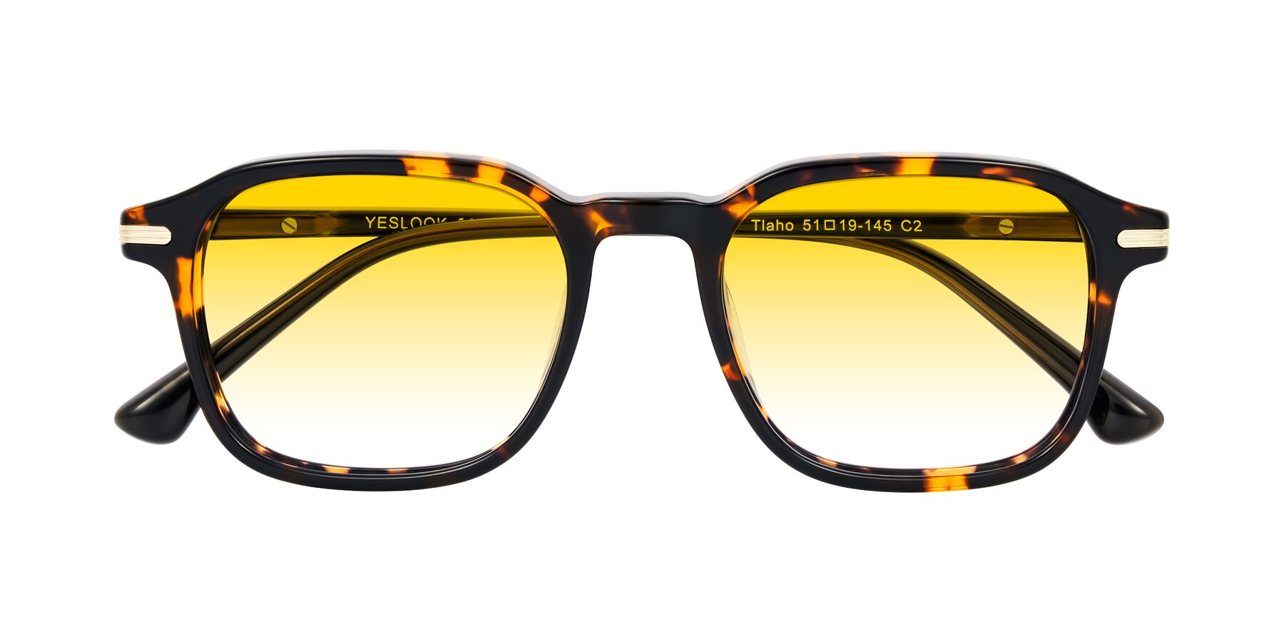 Folded Front of Tlaho in Tortoise with Yellow Gradient Lenses