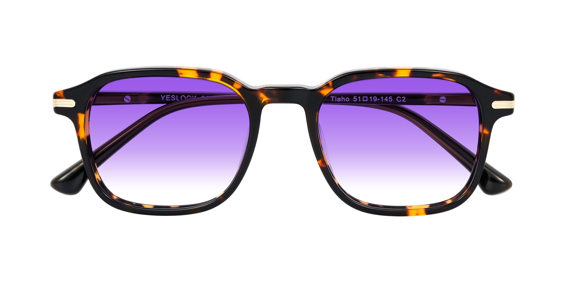 Folded Front of Tlaho in Tortoise with Purple Gradient Lenses