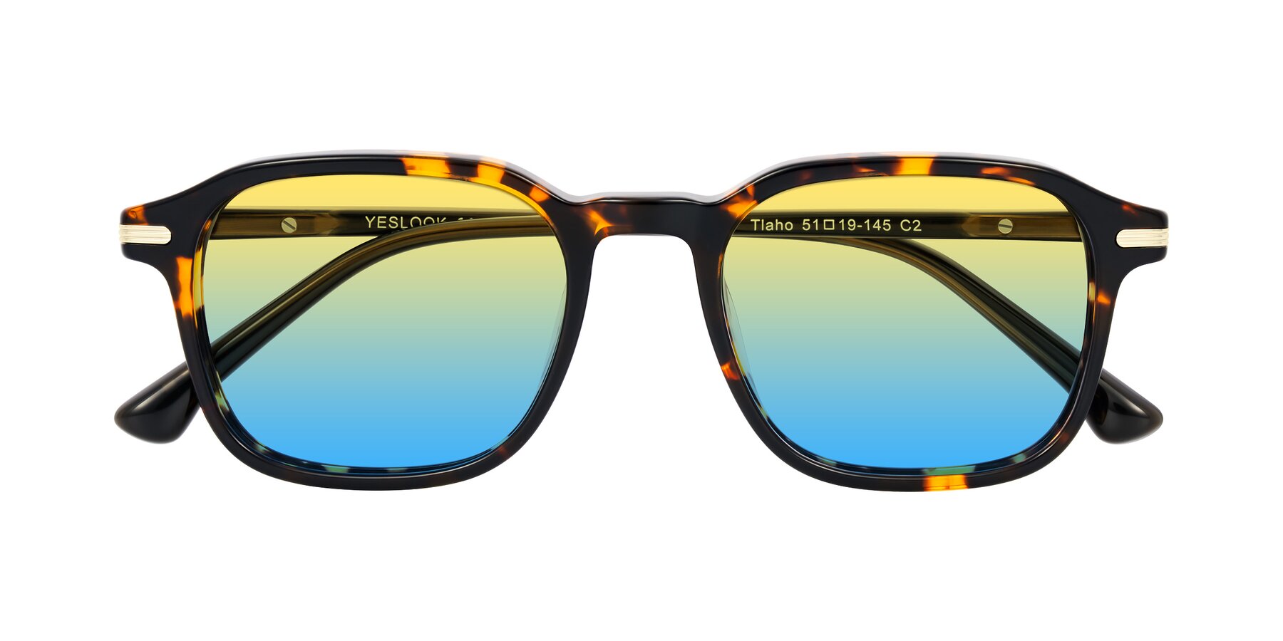 Folded Front of Tlaho in Tortoise with Yellow / Blue Gradient Lenses
