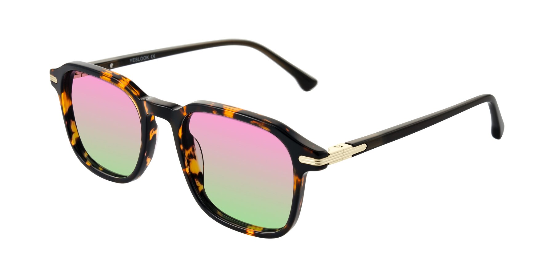 Angle of Tlaho in Tortoise with Pink / Green Gradient Lenses