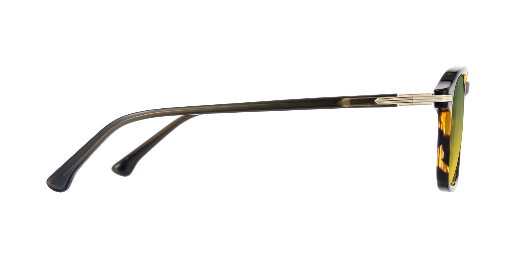 Side of Tlaho in Tortoise with Green / Yellow Gradient Lenses