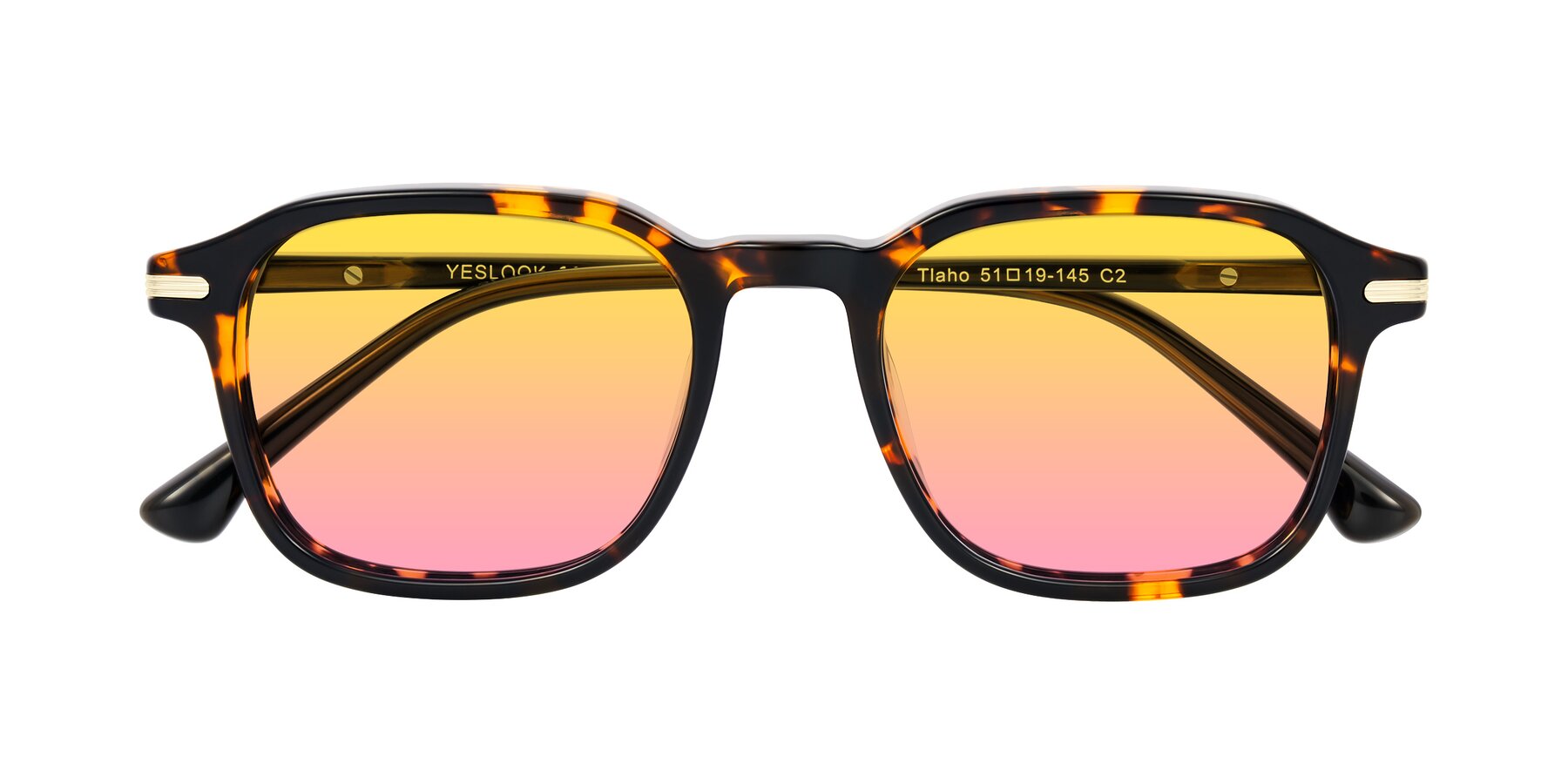 Folded Front of Tlaho in Tortoise with Yellow / Pink Gradient Lenses