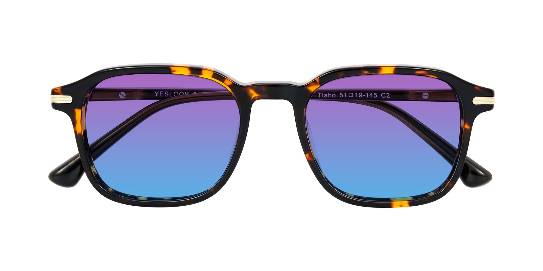 Folded Front of Tlaho in Tortoise with Purple / Blue Gradient Lenses