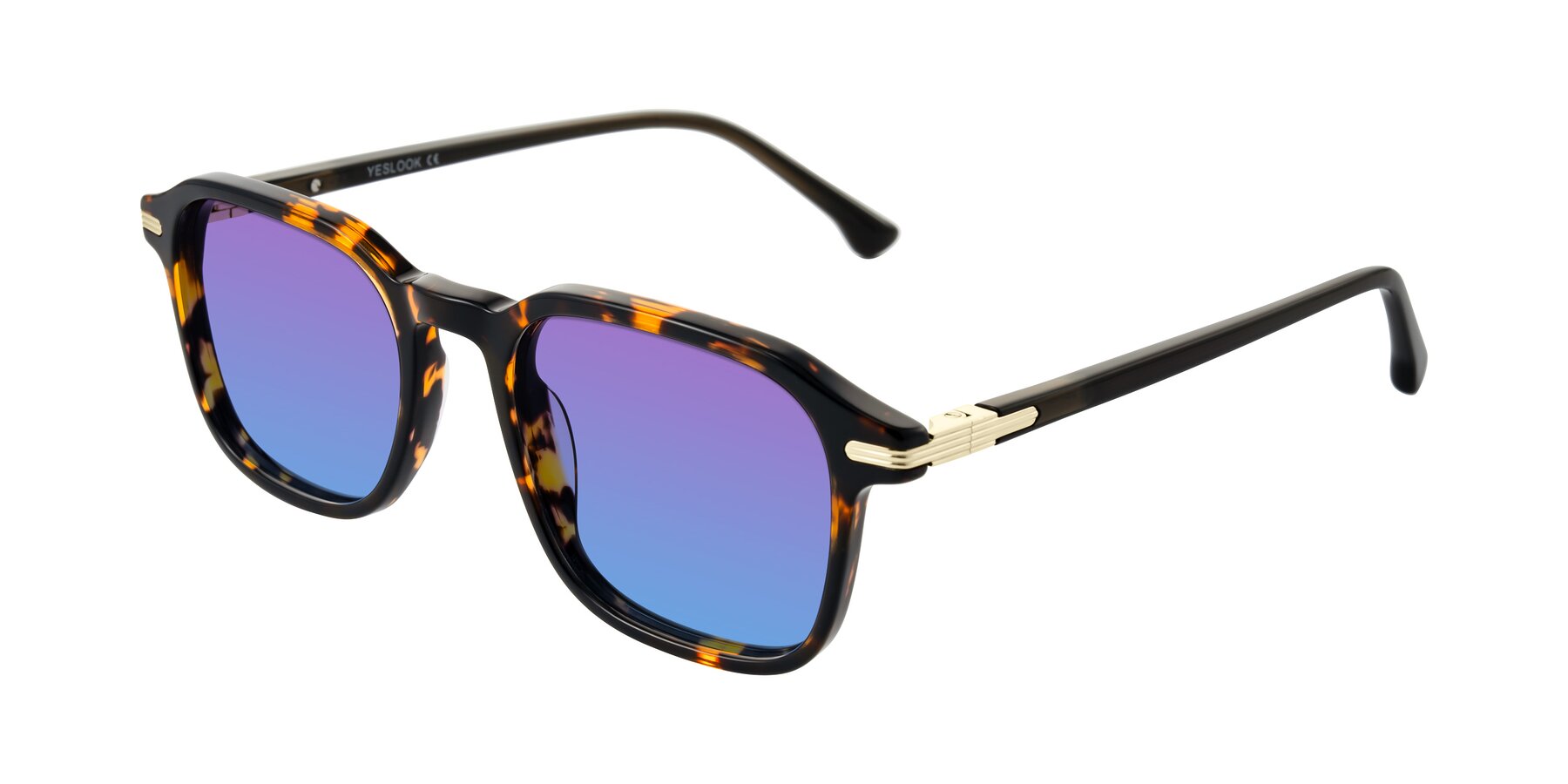 Angle of Tlaho in Tortoise with Purple / Blue Gradient Lenses