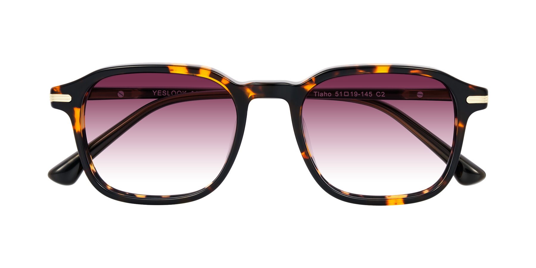 Folded Front of Tlaho in Tortoise with Wine Gradient Lenses
