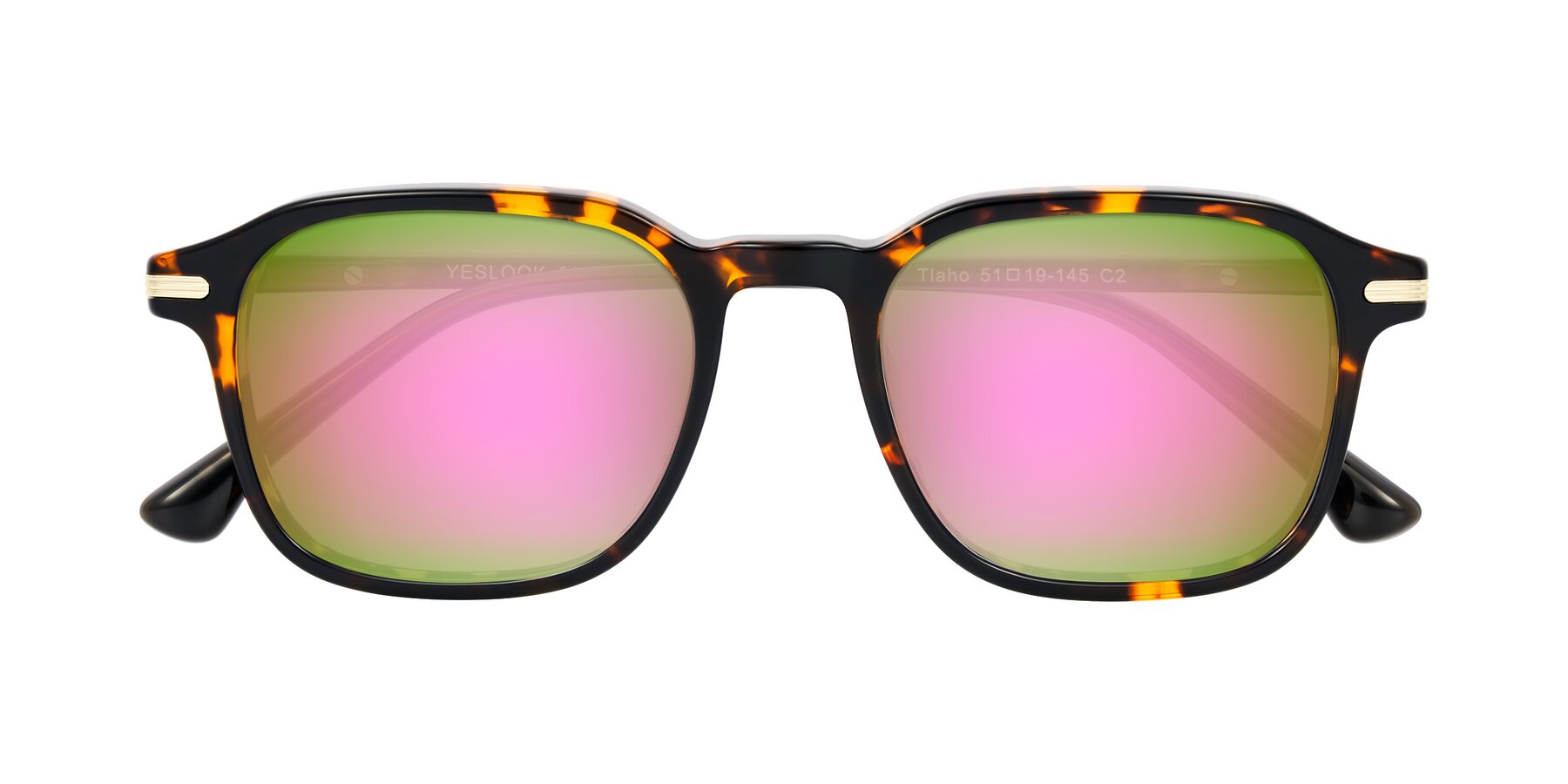 Folded Front of Tlaho in Tortoise with Pink Mirrored Lenses