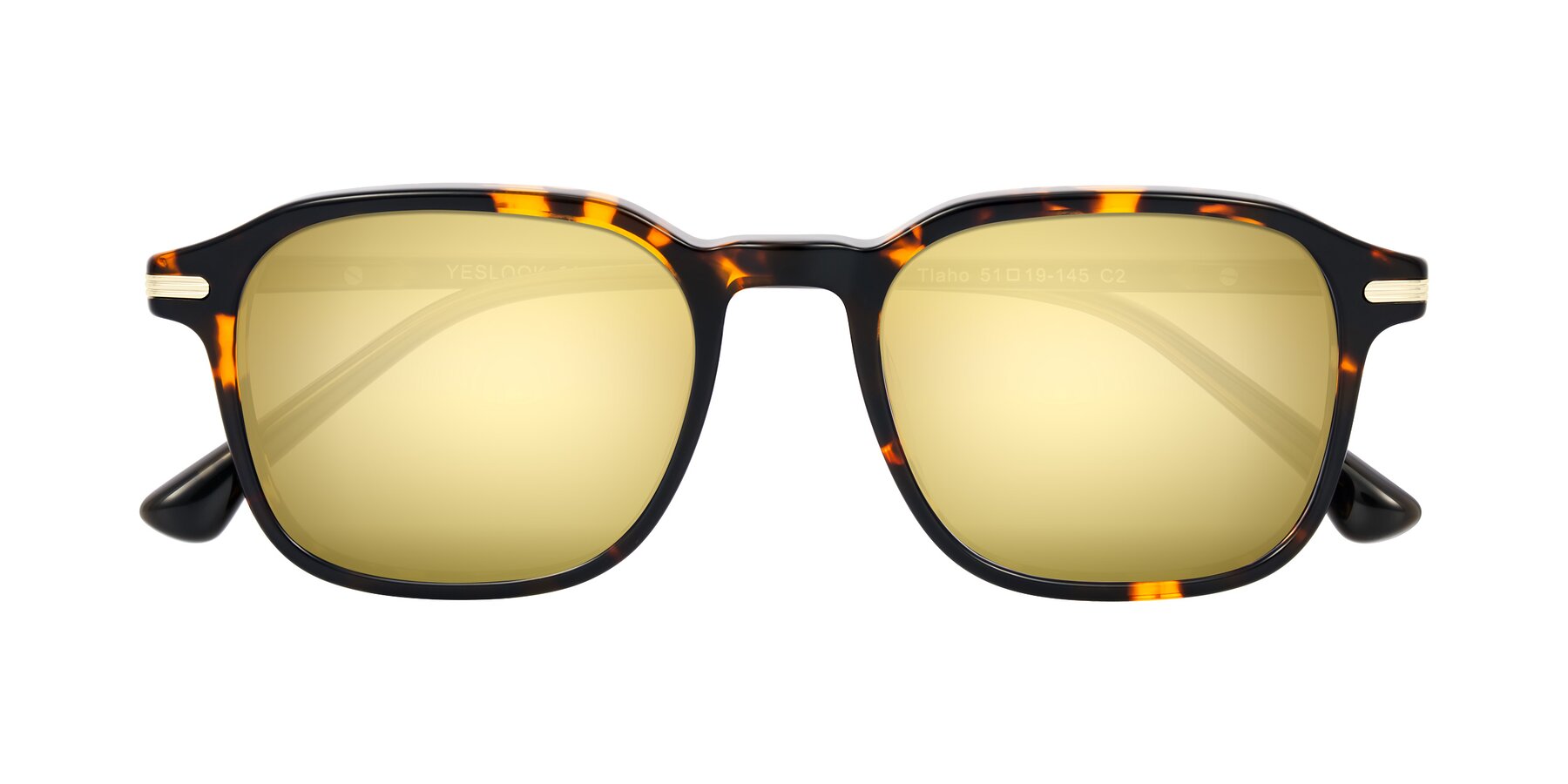 Folded Front of Tlaho in Tortoise with Gold Mirrored Lenses