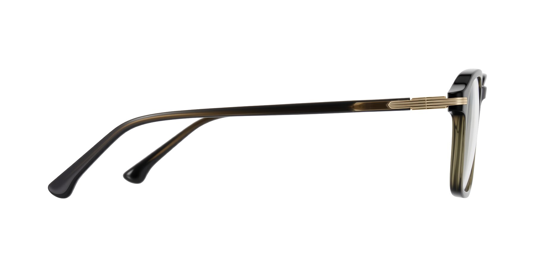 Side of Tlaho in Dark Green with Clear Eyeglass Lenses