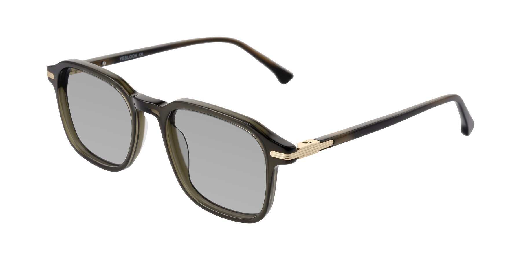 Angle of Tlaho in Dark Green with Light Gray Tinted Lenses