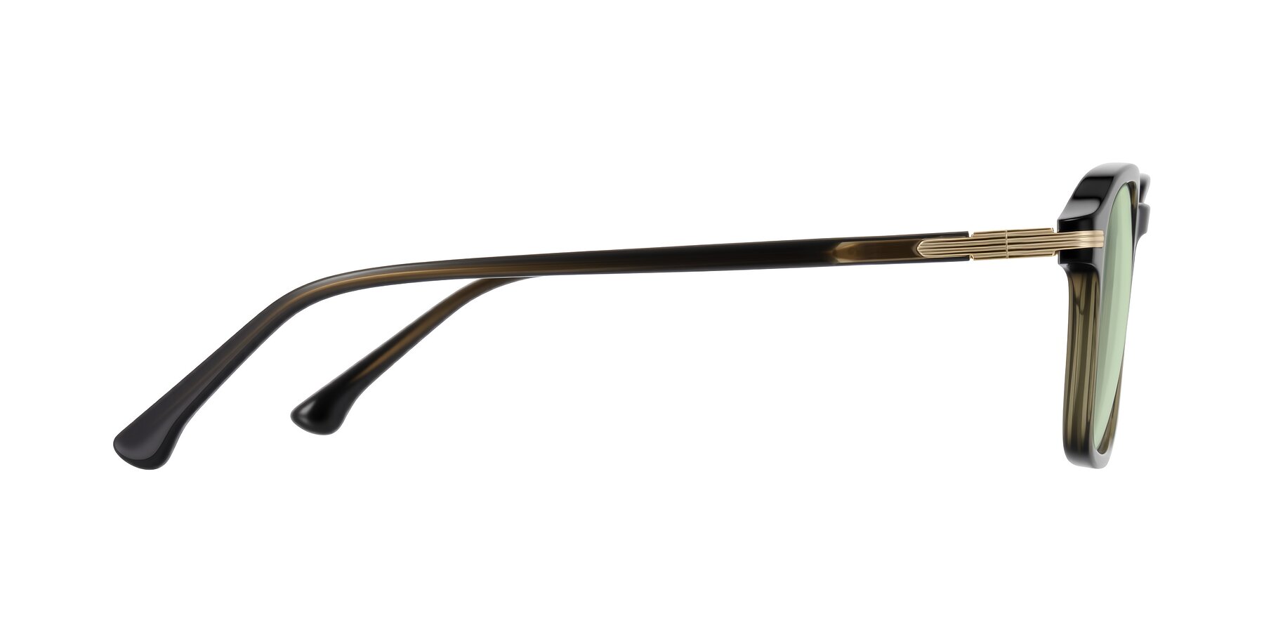 Side of Tlaho in Dark Green with Light Green Tinted Lenses