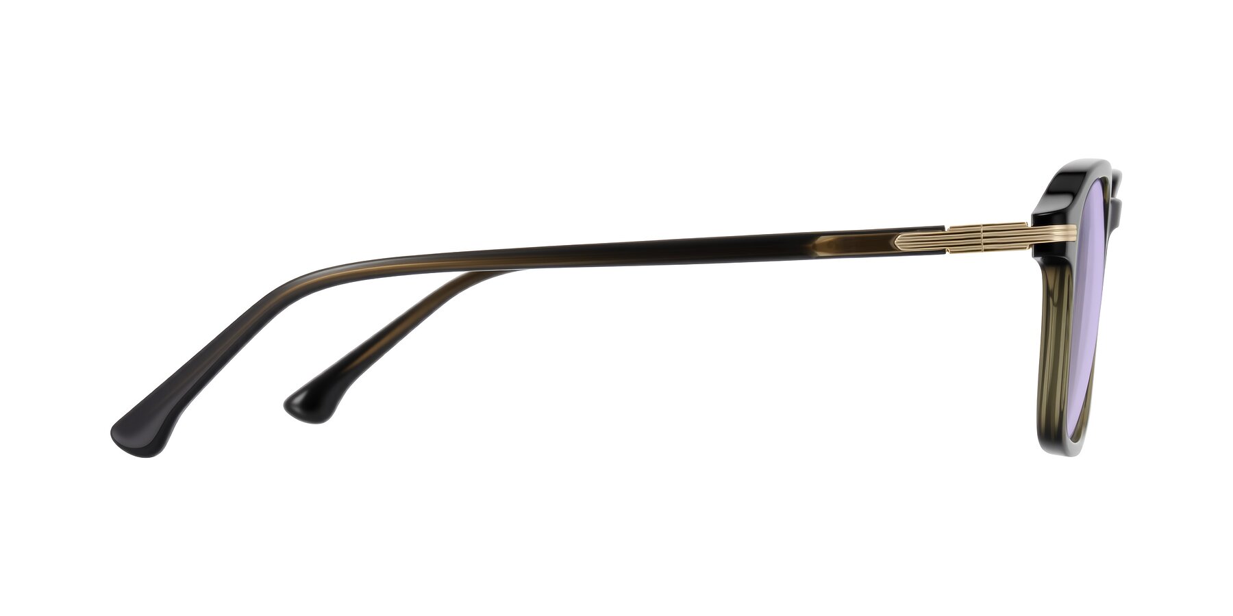 Side of Tlaho in Dark Green with Light Purple Tinted Lenses