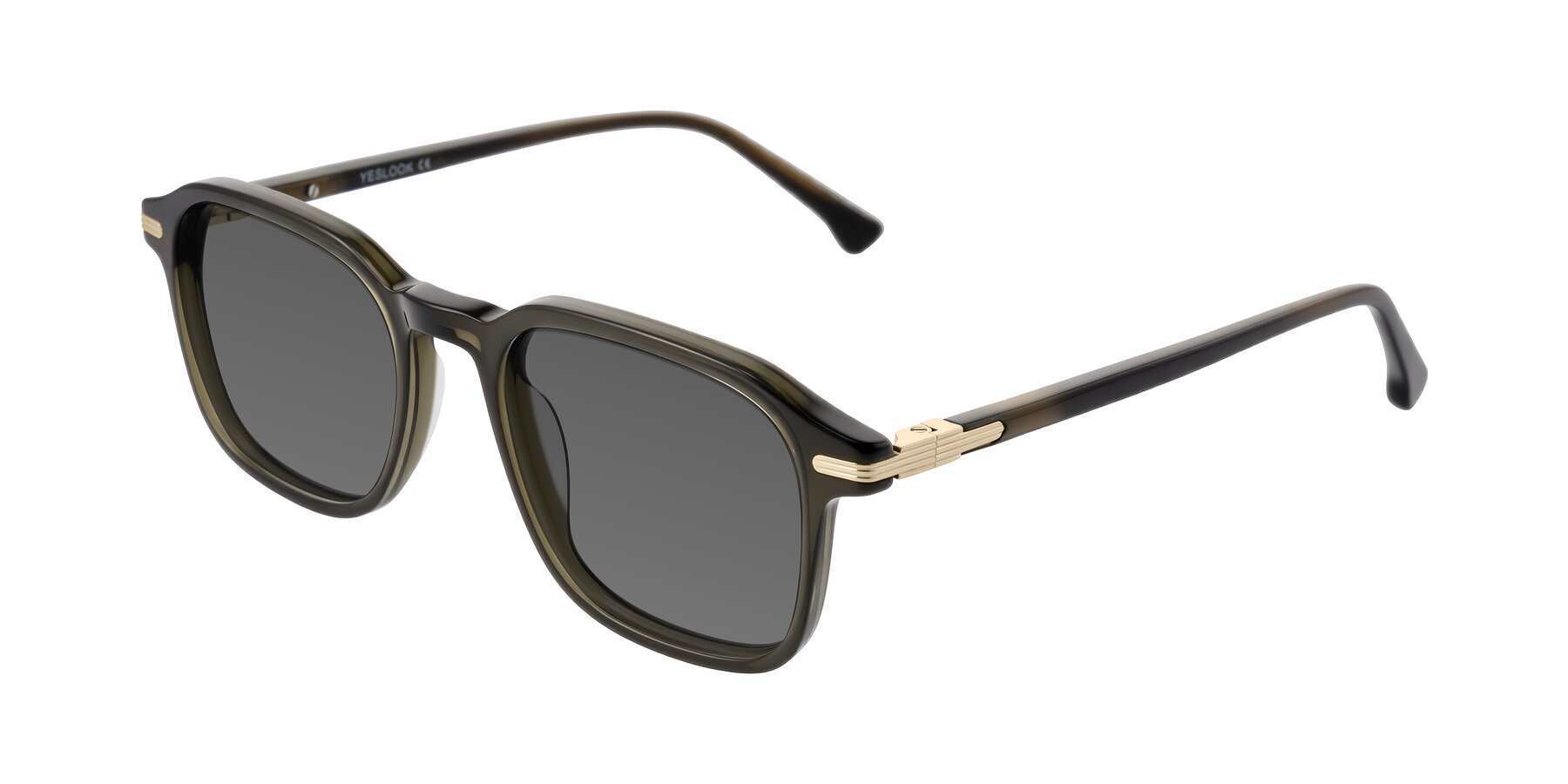 Angle of Tlaho in Dark Green with Medium Gray Tinted Lenses