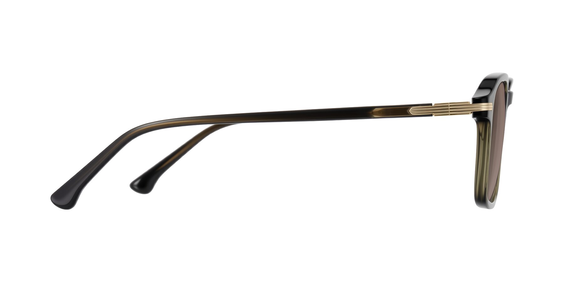 Side of Tlaho in Dark Green with Medium Brown Tinted Lenses