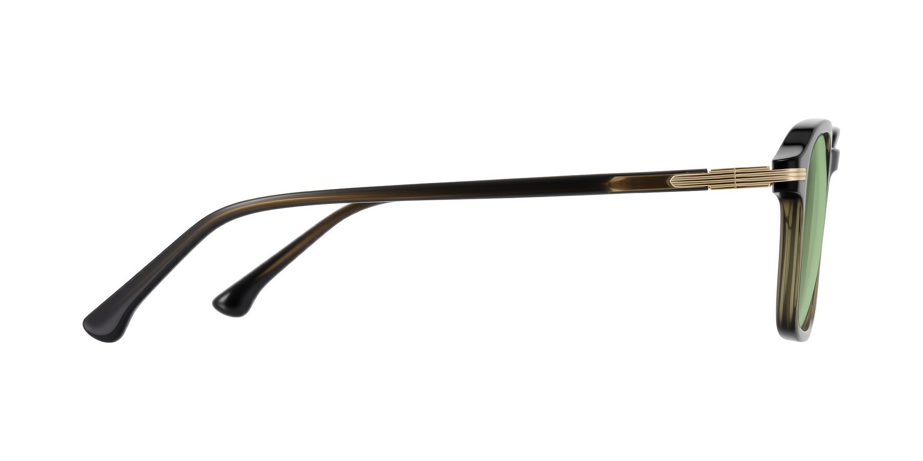 Side of Tlaho in Dark Green with Medium Green Tinted Lenses