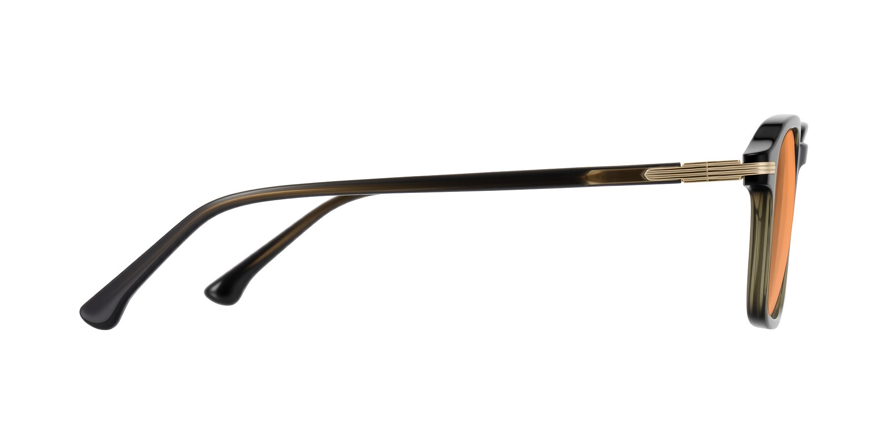 Side of Tlaho in Dark Green with Medium Orange Tinted Lenses