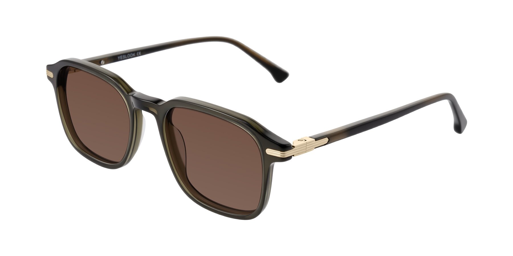 Angle of Tlaho in Dark Green with Brown Tinted Lenses