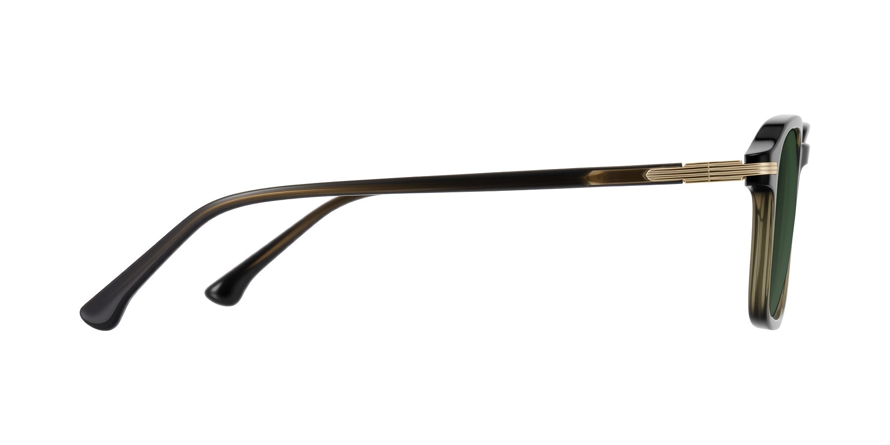 Side of Tlaho in Dark Green with Green Tinted Lenses