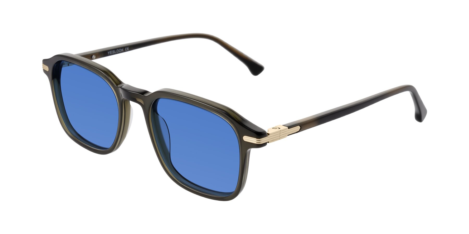 Angle of Tlaho in Dark Green with Blue Tinted Lenses