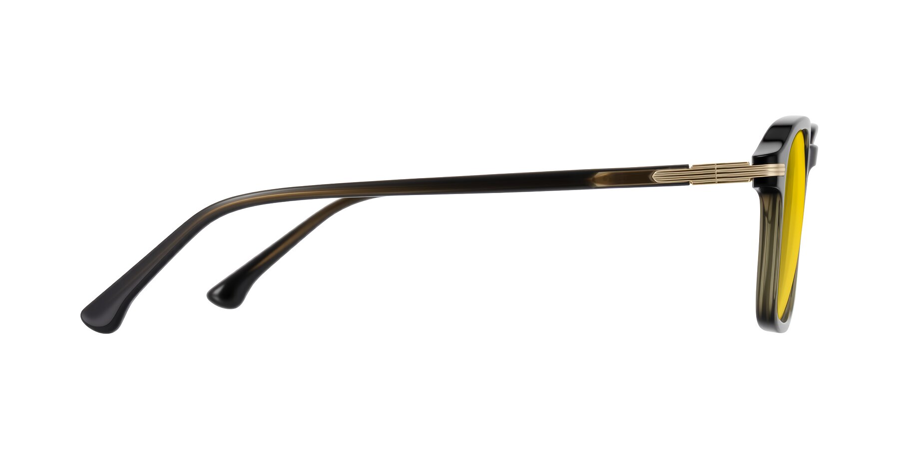 Side of Tlaho in Dark Green with Yellow Tinted Lenses