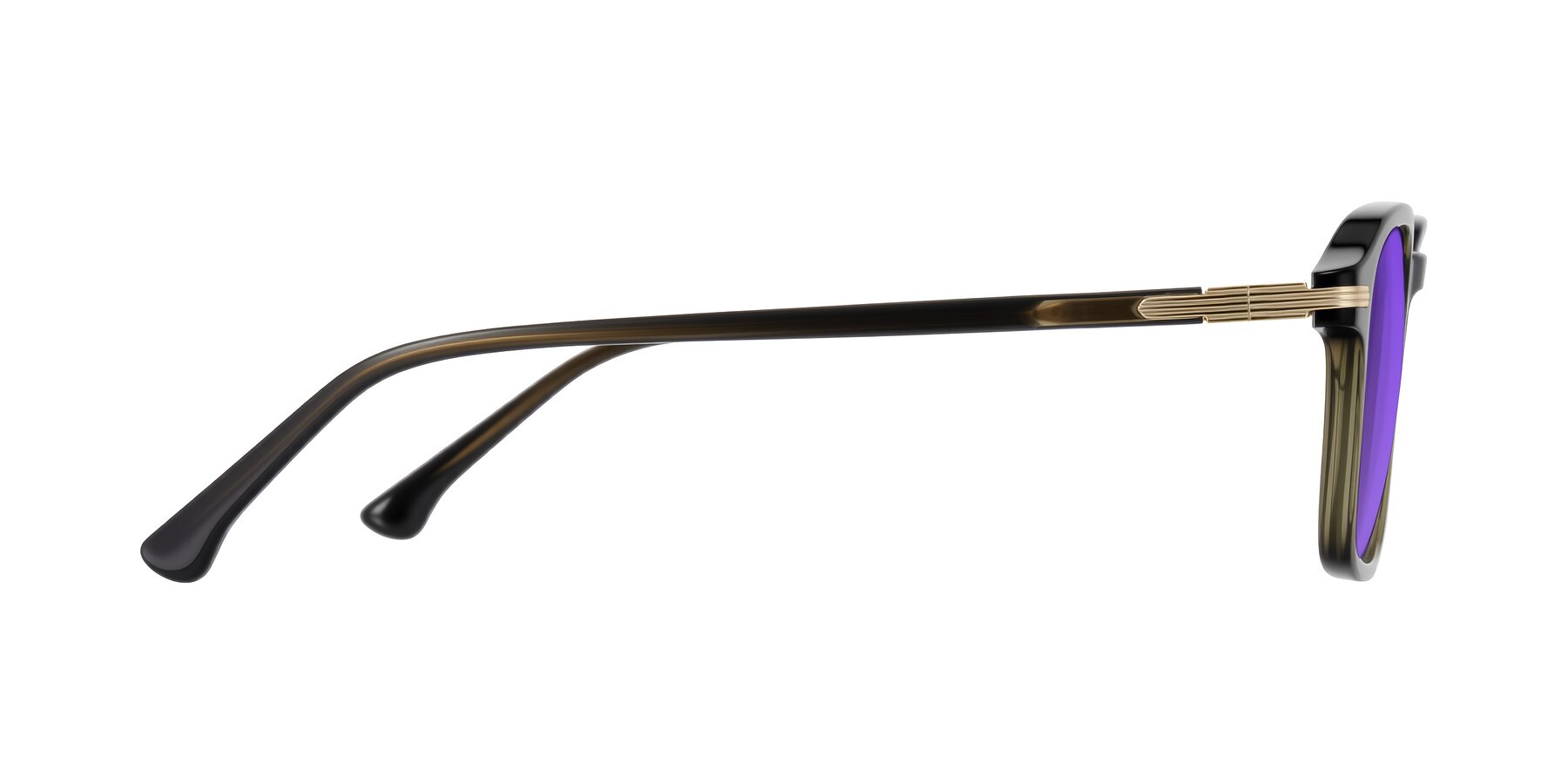 Side of Tlaho in Dark Green with Purple Tinted Lenses