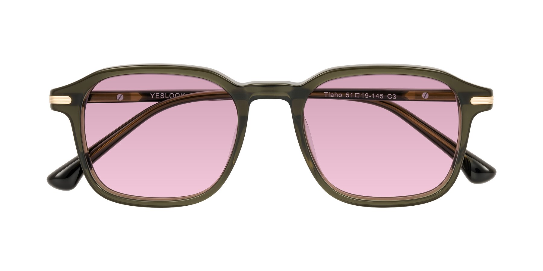 Folded Front of Tlaho in Dark Green with Light Wine Tinted Lenses