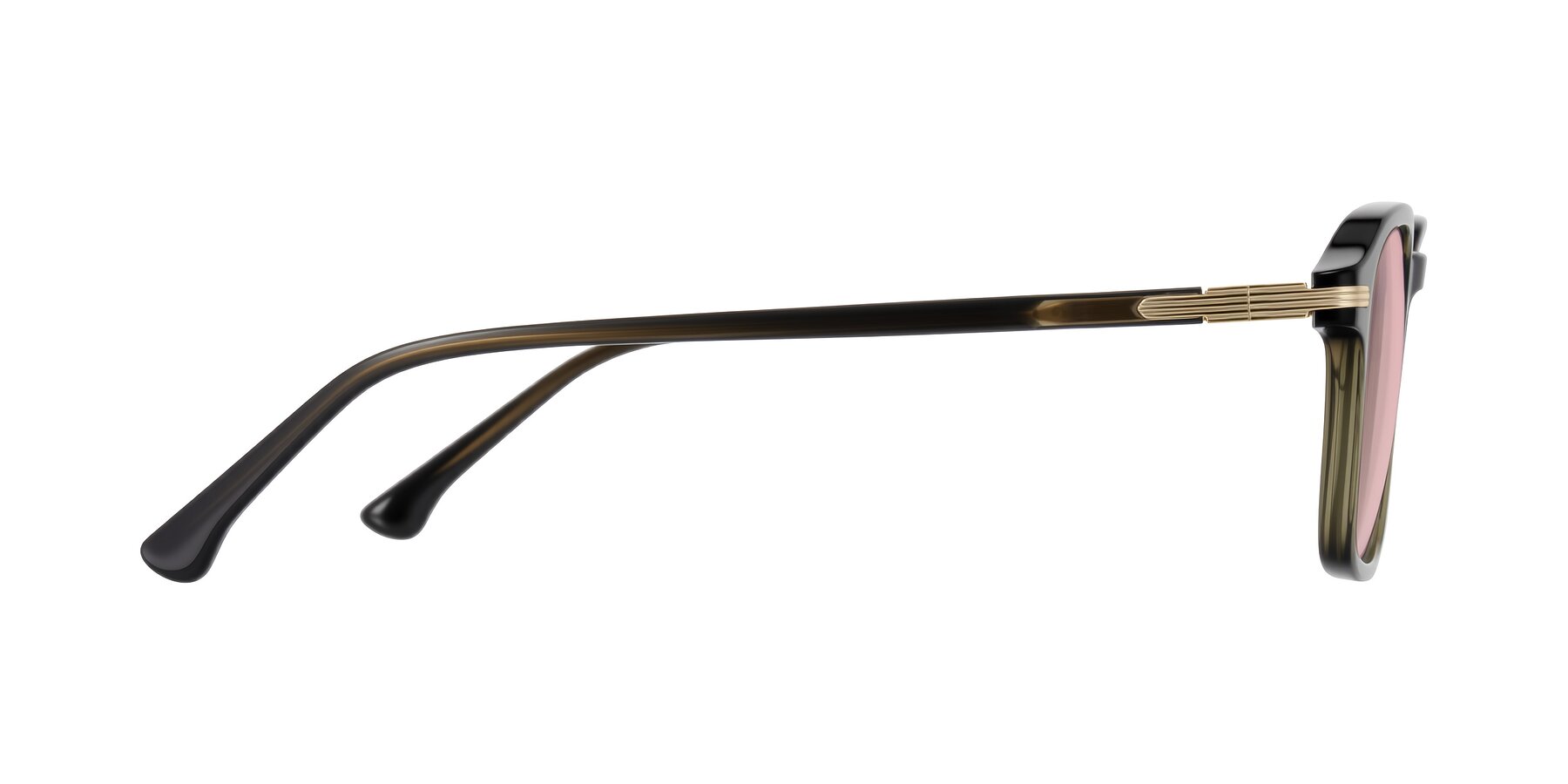Side of Tlaho in Dark Green with Light Garnet Tinted Lenses