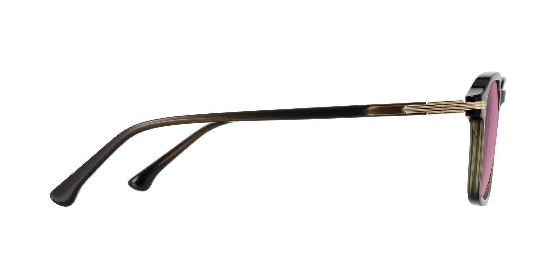 Side of Tlaho in Dark Green with Medium Wine Tinted Lenses