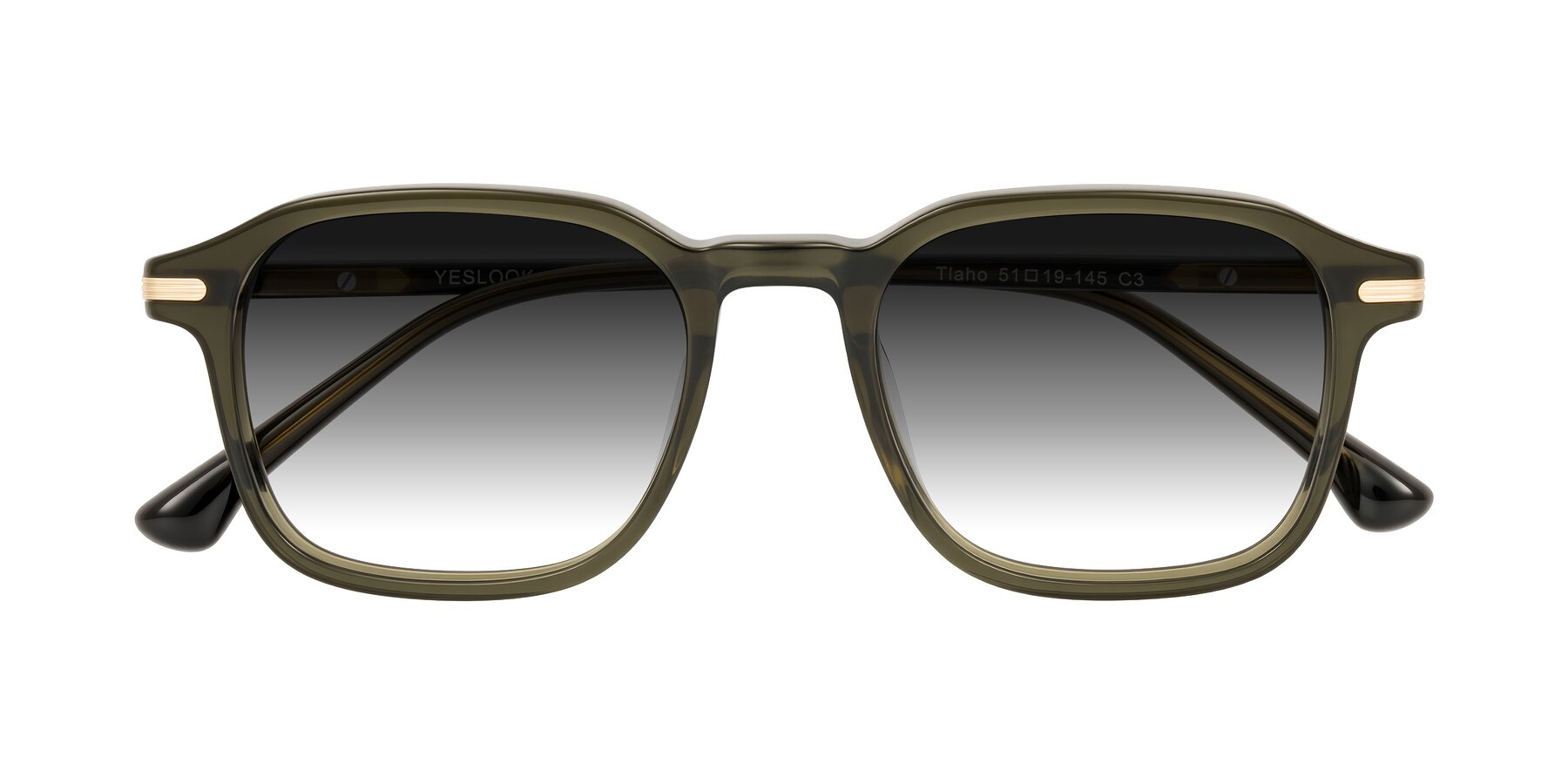 Folded Front of Tlaho in Dark Green with Gray Gradient Lenses