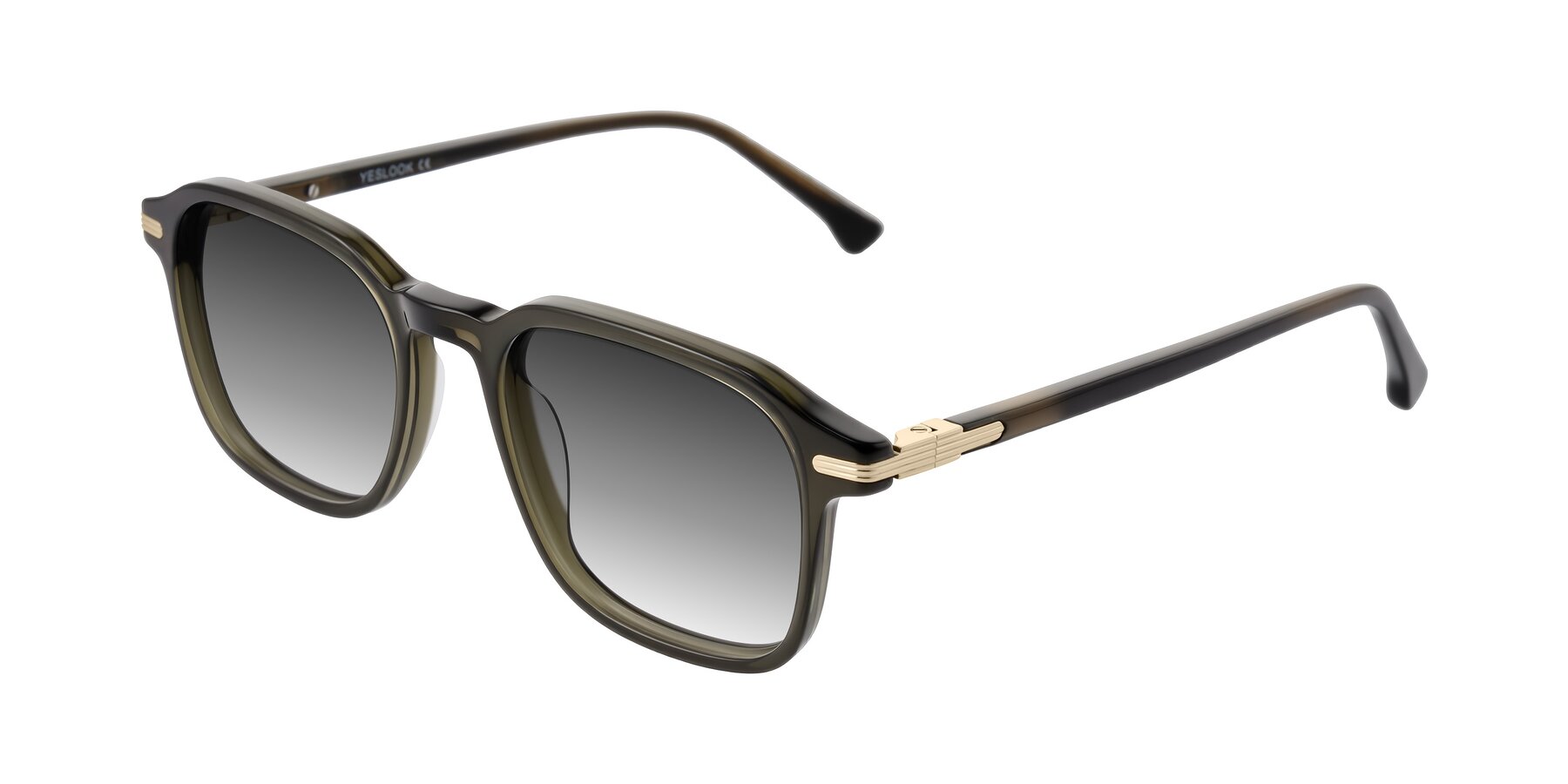 Angle of Tlaho in Dark Green with Gray Gradient Lenses