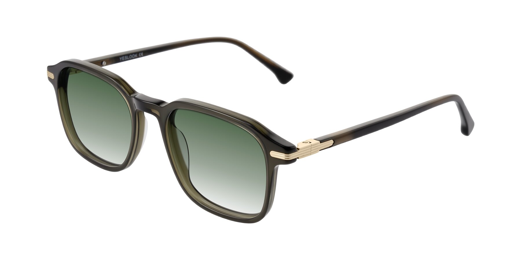 Angle of Tlaho in Dark Green with Green Gradient Lenses
