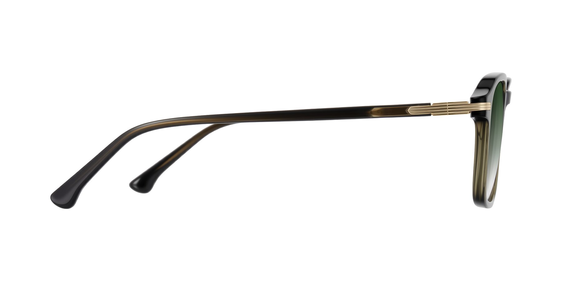 Side of Tlaho in Dark Green with Green Gradient Lenses