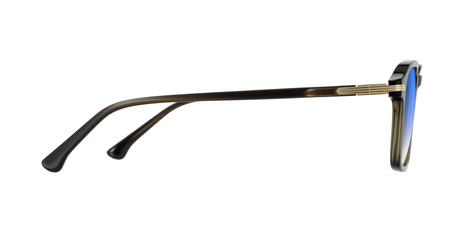 Side of Tlaho in Dark Green with Blue Gradient Lenses