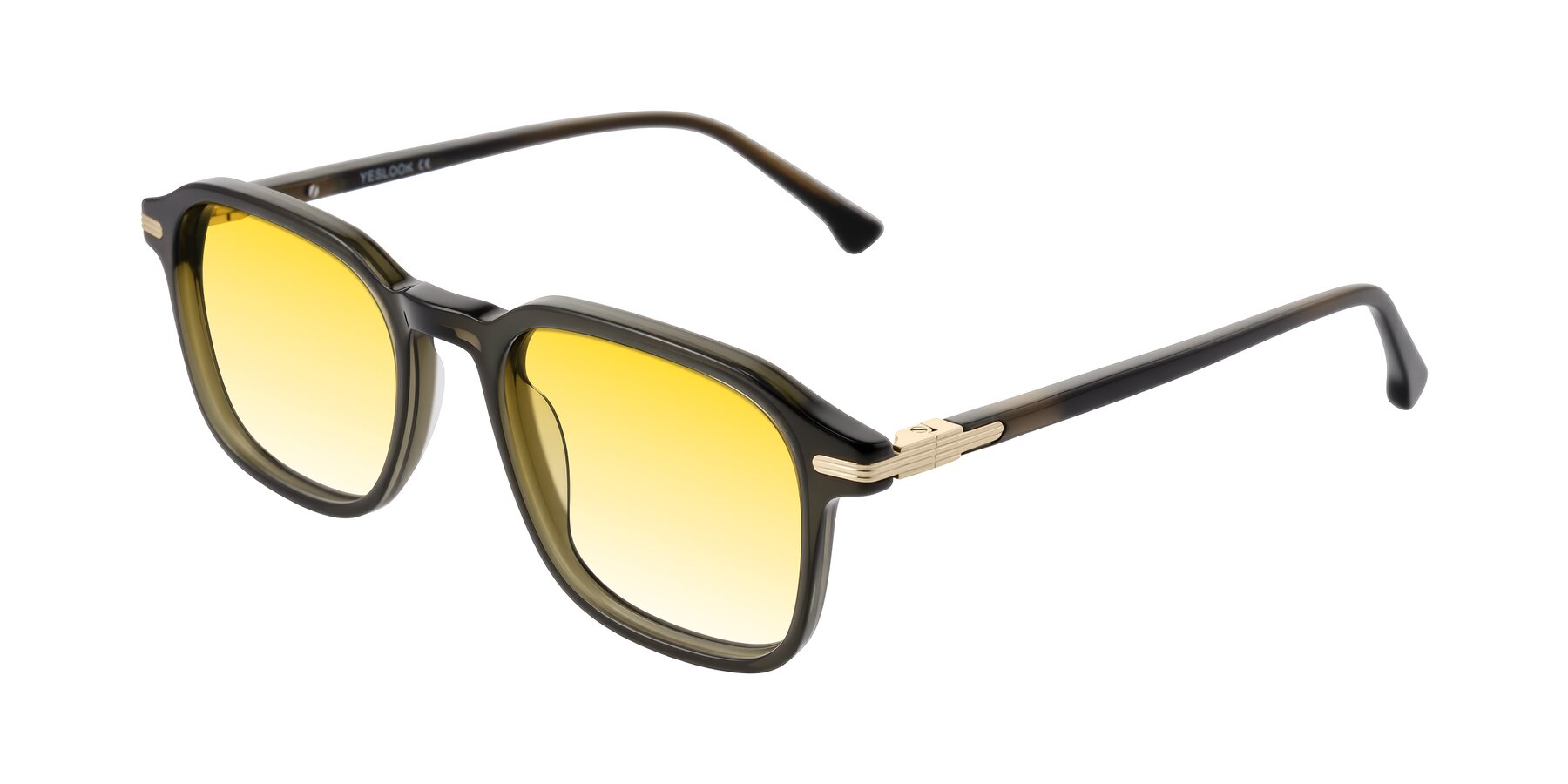 Angle of Tlaho in Dark Green with Yellow Gradient Lenses