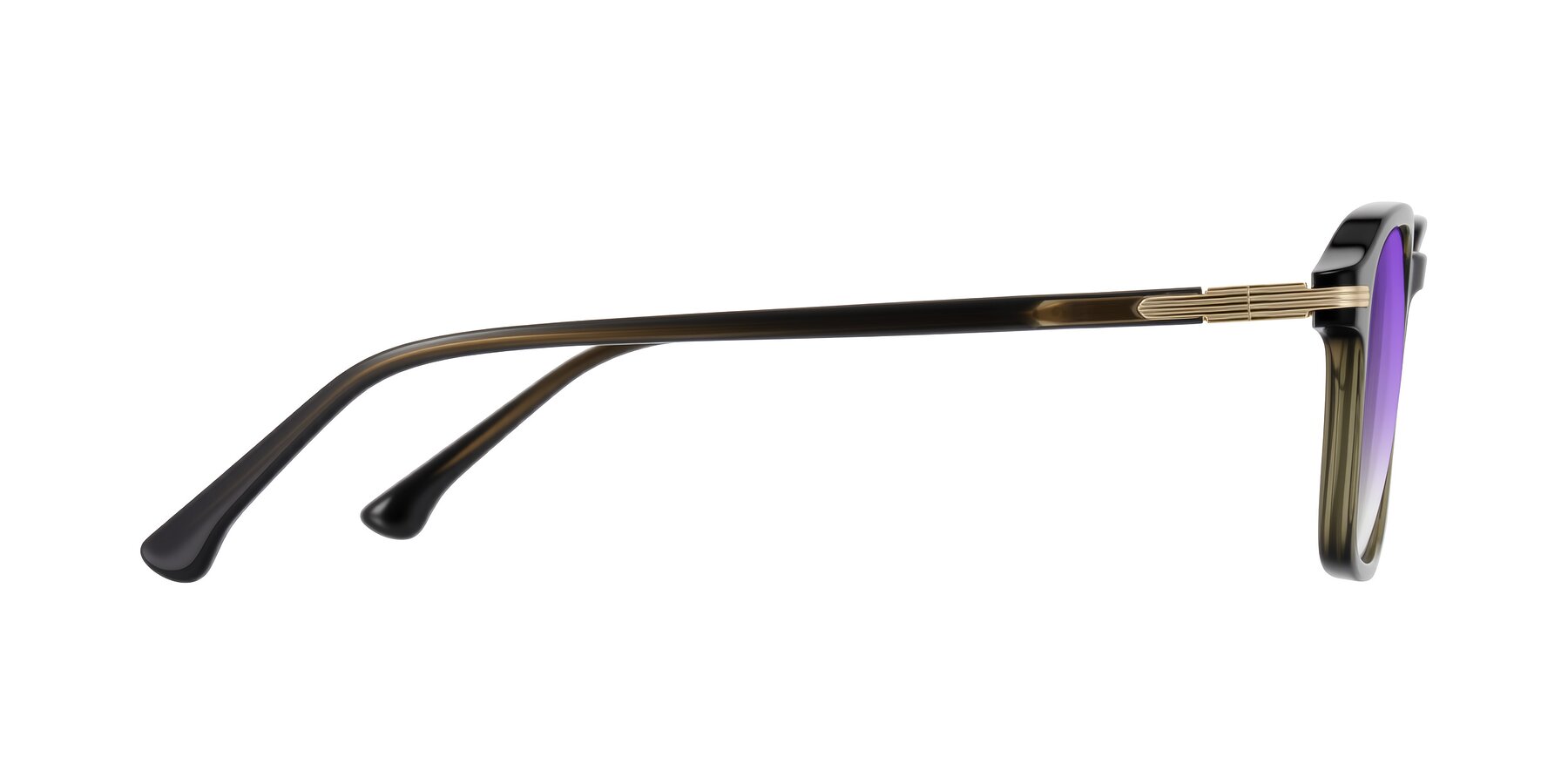Side of Tlaho in Dark Green with Purple Gradient Lenses