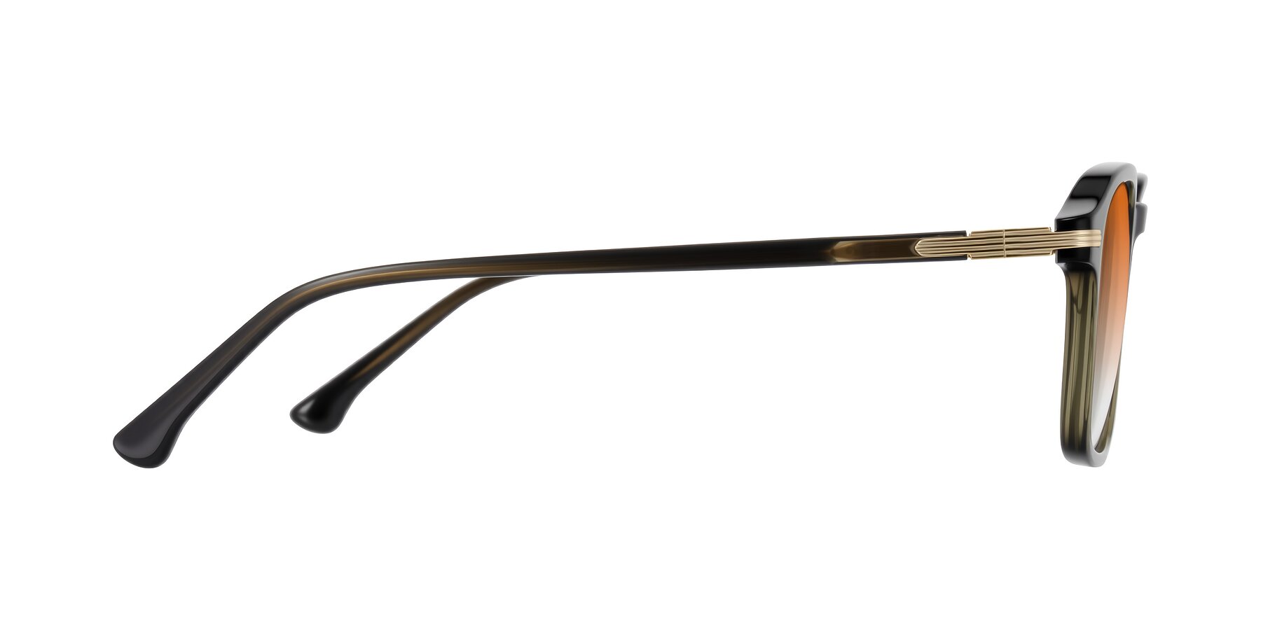 Side of Tlaho in Dark Green with Orange Gradient Lenses