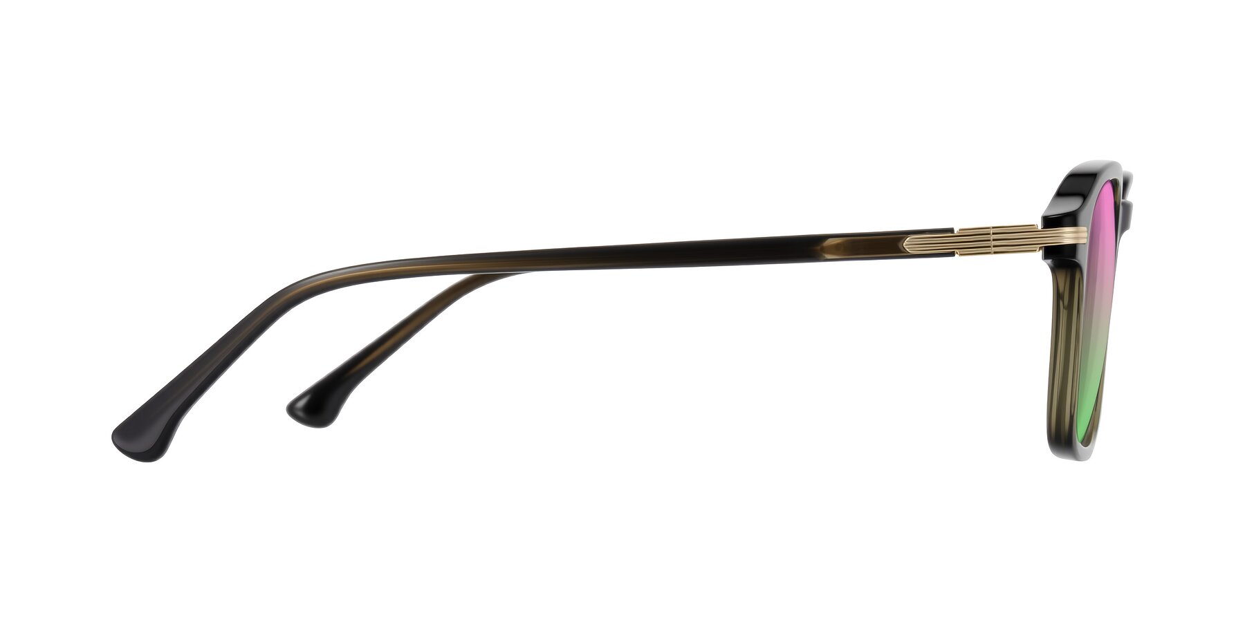 Side of Tlaho in Dark Green with Pink / Green Gradient Lenses